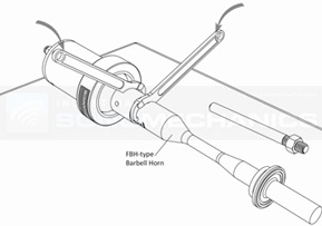 LSP-500 horn-to-transducer assembly using spanner wrenches