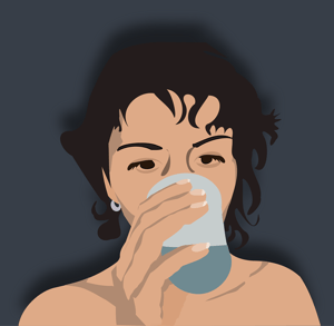 Woman drinking a beverage